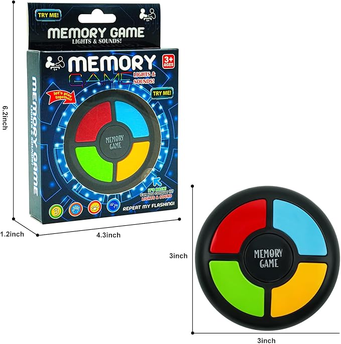 Gelabur Handheld Memory Games for Kids Ages 4-8, Light Up Electronic Toys, Car Travel Board Games for Kids,Birthday Gifts for 3-12 Year Old Boys