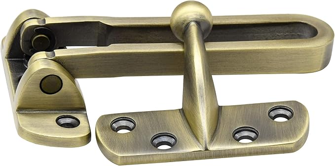 Earl Diamond Door Lock Latch for Home Security - Swing Bar Door Guard for Front and Inside Door, Safety Childproof Reinforcement Door Stopper for Kids Home Hotel Apartment, Antique Bronze