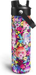 ENCOOL Insulated Water Bottle with Straw Stainless Steel Water Bottle, Leak-Proof, BPA-Free, Double Wall Vacuum Keeps Cold for 24 Hours for Sports, Travel, School (26 oz, Cyan Girl)