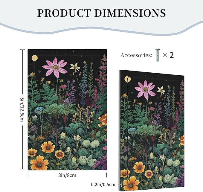 Decorative Light Switch Cover Plate Brainstorming Sketches of Weeds Wildflowers Plants 1 Gang No Device Single Blank Outlet Covers Wall Plate Cover Electrical Face Plate