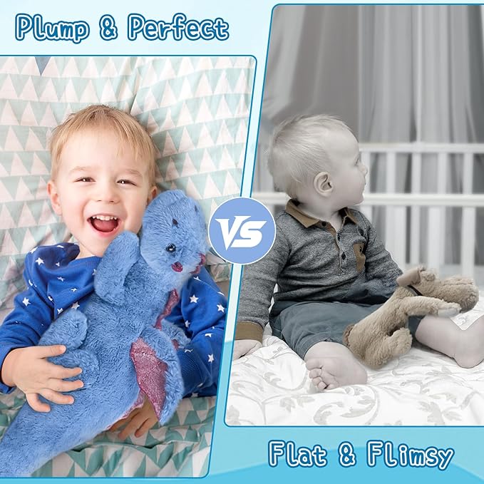 Weighted Stuffed Animal 5Lbs 35.4", Heavy Soft Dragon Plush Toy, Blue Weighted Dragon Stuffed Animal for Kids and Adults, for Comfort and Relaxation