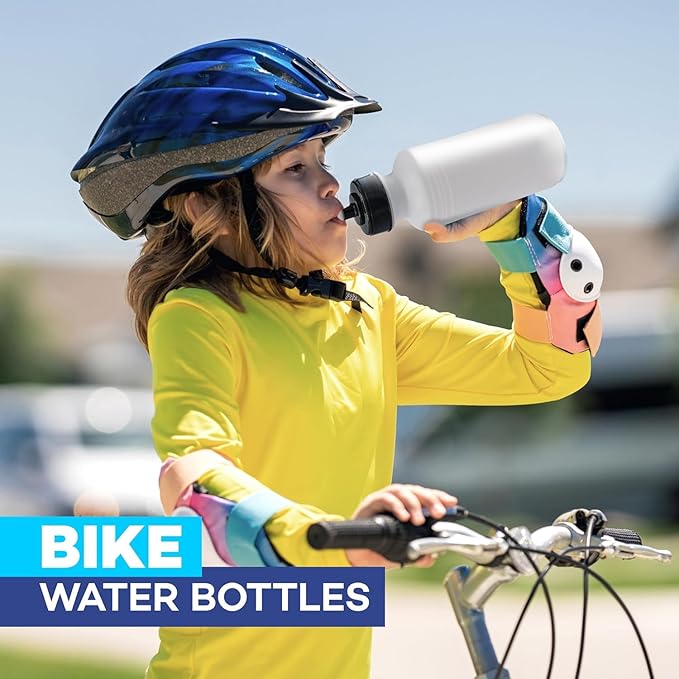4E's Novelty Sports Water Bottles Bulk (22 Pack) 18 oz Squeeze Reusable Plastic White Water Bottle, BPA Free, School Kids Water Bottles, Party Favor, End of Year Student Gifts from Teacher