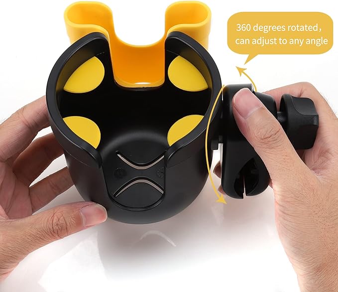 Accmor Stroller Cup Holder with Phone Holder, Bike Cup Holder, Universal Cup Holder for Uppababy Nuna Doona Strollers, 2-in-1 Cup Phone Holder for Stroller Bike Accessory