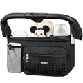 Universal Stroller Organizer with Insulated Cup Holders,Large Capacity Non-Slip Stroller Caddy Bag Fits for Uppababy/Doona/Jogger/Britax/Mompush/BoB with Anti-Sag Hard Bottom and Wet Wipes Pocket