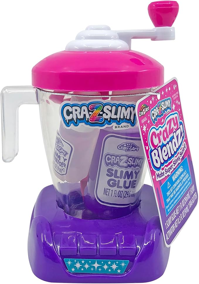 Craz-Slimy Crazy Blendz DIY Slime Making Mixer - Assorted Colors - Kids DIY Slime Craft Kit, Easter Basket Stuffer, 5" x 3.25"