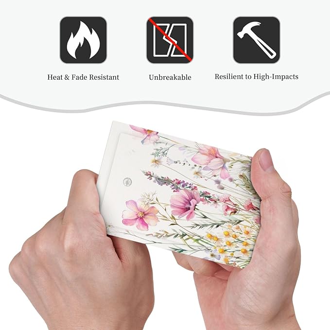 Pink Floral Wild Flowers Watercolor Plants Light Switch Cover Plate 1 Gang No Device Blank Electrical Wall Plates Faceplate Decorative Switch Plate Covers for Bedroom Living Room Decor