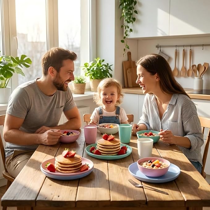 Wheat Straw Dishes Dinnerware Sets, Kaloo 20pcs Lightweight Unbreakable Dish Set, Microwave and Dishwasher Safe, Reusable Kids and Toddler Plates and Bowls Sets