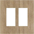Decorative Outlet Covers Light Brown Wood Grain 2 Gang Double Rocker Light Switch Cover Plate Electrical Switch Plate Cover Decorate GFCI Wall Plate for Farmhouse Cabin Decor