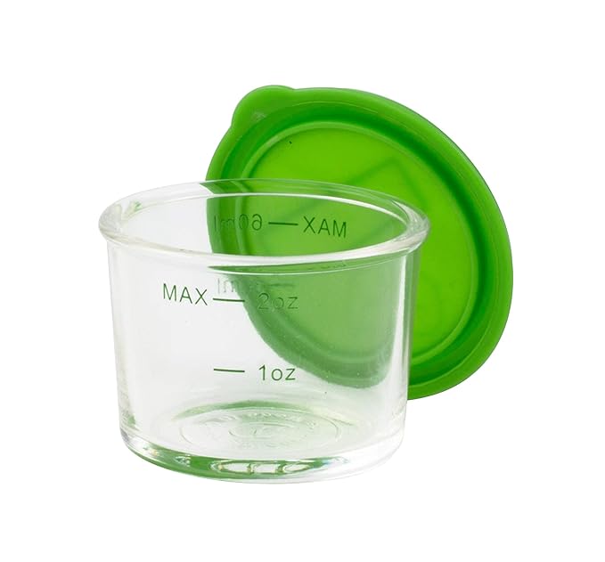 Glass Baby Food Containers (24 Pack) - 2oz Jar Container Includes Lids, Storage Tray, Dry-Erase Marker to Write On Lids - Microwave, Freezer, Dishwasher Safe - BPA & Phthalate Free Baby Food Storage