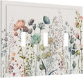 Spring Garden WildFlower Blossom Triple Toggle Device Switch Wall Plate 3-Gang Light Switch Cover Tan/Beige Flower Boho Floral Bontay Sage Herb Decorative Decorator Wallplate Switchplate Room Decorate