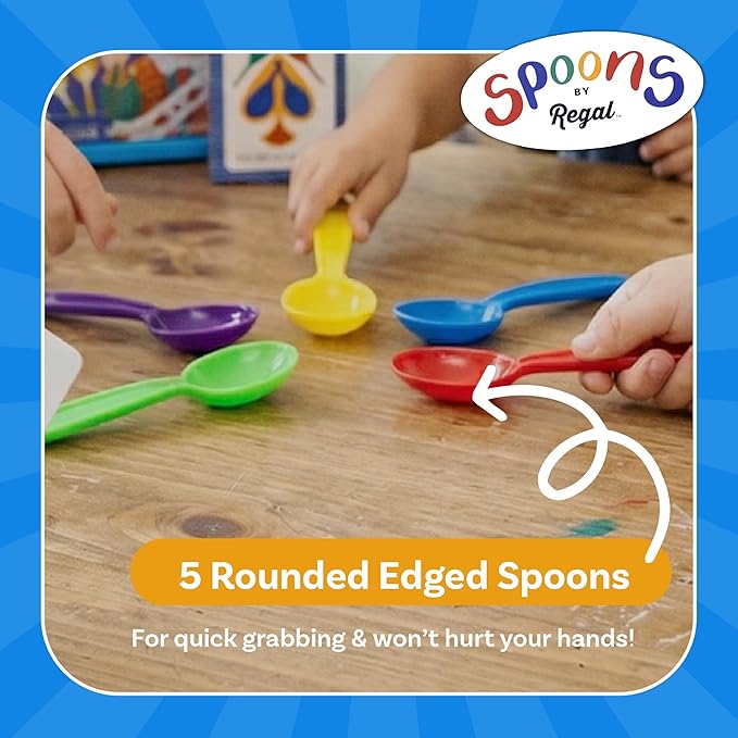 Regal Games Spoons Card Games for Kids - Spoons Game, Deck of Cards, Fun Family Games for Kids and Adults, Playing Cards, Game Night, Travel Games, 3-5 Multi-Player Card Game, Games for Adults