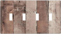 Light Switch Covers Retro Wood Brown Farmhouse Barn Wooden Quad Toggle Electrical Faceplate 4 Gang Wall Plate Decorative Switch Plates for Farmhouse Cabin Decor