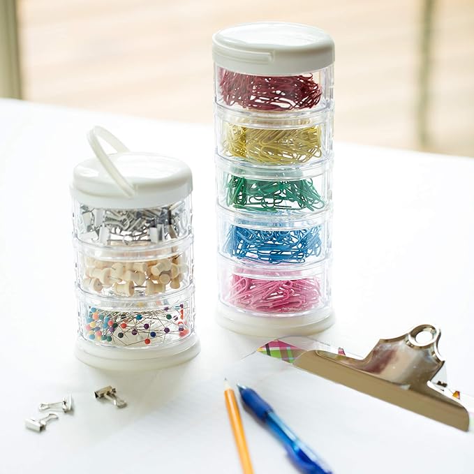 Innobaby Packin' Smart Stackable and Portable Storage System for Formula, Baby Snacks and More. 5 Stackable Cups in Mango Sorbet. BPA Free.