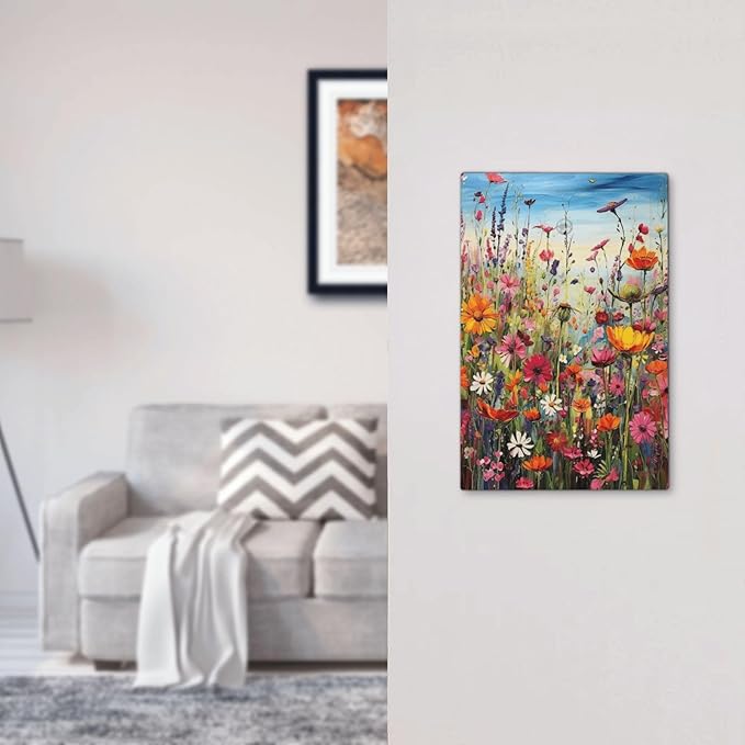 Colorful Wildflowers Painting Floral Flower Light Switch Cover Plate 1 Gang No Device Blank Electrical Wall Plates Faceplate Decorative Switch Plate Covers for Bedroom Living Room Decor