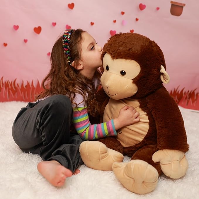 BENINY 30" Giant Plush Monkey - Super Soft & Huggable Stuffed Animal, Cuddly Toy & Pillow for Kids & Adults, for Bedtime & Playtime