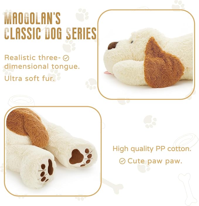 MaoGoLan 52 inches Giant Stuffed Puppy Dog Animal,Ultra Soft Large Plush Soft Plush Dog Body Pillow Toy for Girls,Kids,Puppy Lover