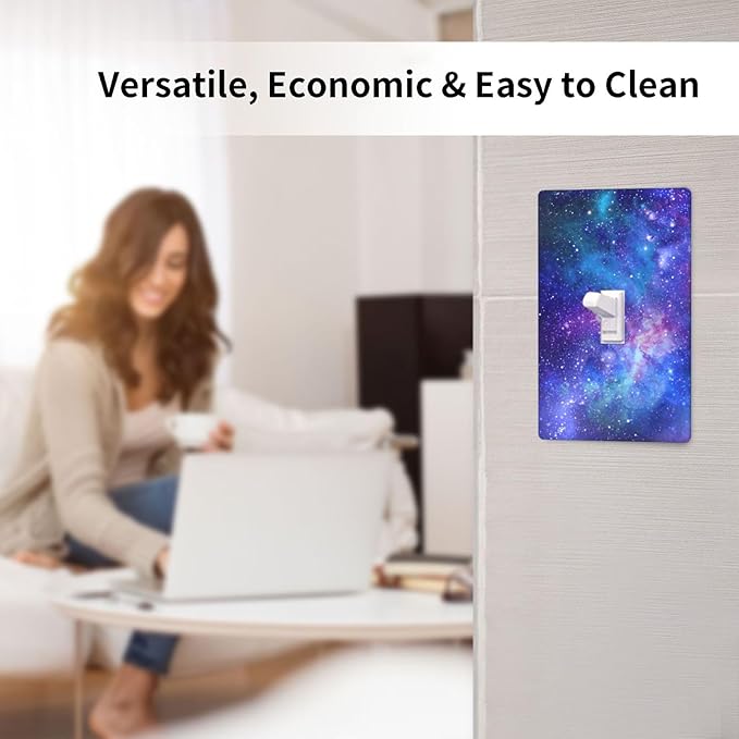 Space Galaxy Light Switch Cover Plates Decorative Single Toggle Wall Plate, 1 Gang Lightswitch Cover