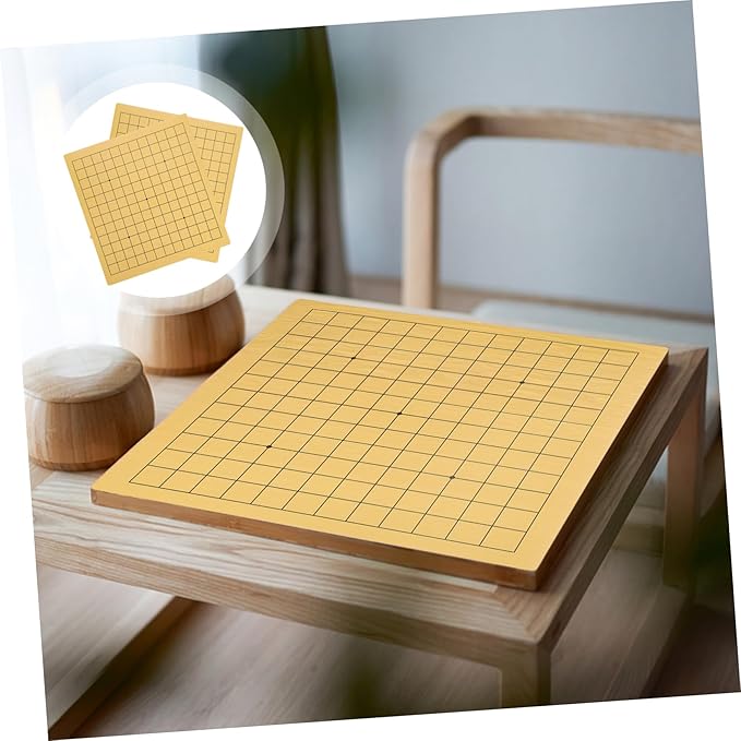 Toddmomy 2Pcs Double Sided Go Chessboard Wooden Travel Chess for Family Educational Game for Anytime Anywhere Play
