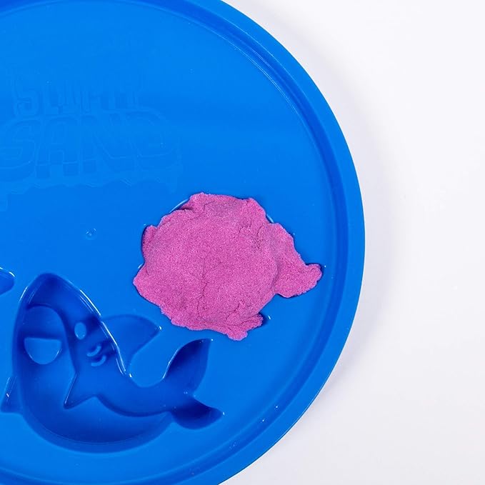 SLIMYSAND Bucket - 5 Pounds of Slimy Sand in 3 Colors (Blue, Green, Purple) - Cotton Candy Sand Play Set with 3 Molds and Reusable Bucket for Storage - Super Stretchy & Moldable Cloud Slime