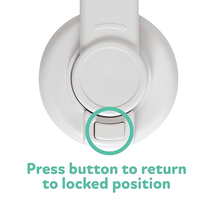 Nuby Child Safety Toilet Locks - 2 Pack - Toilet Lid Lock for Baby Proofing - Easy One-Hand Operation - Simple Installation - Fits Most Seats