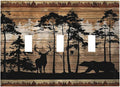 Hunting Forest Deer Bear 3 Gang Light Switch Cover Decorative Triple Toggle Wall Plate Electrical Faceplate Switch Plug Face Plate
