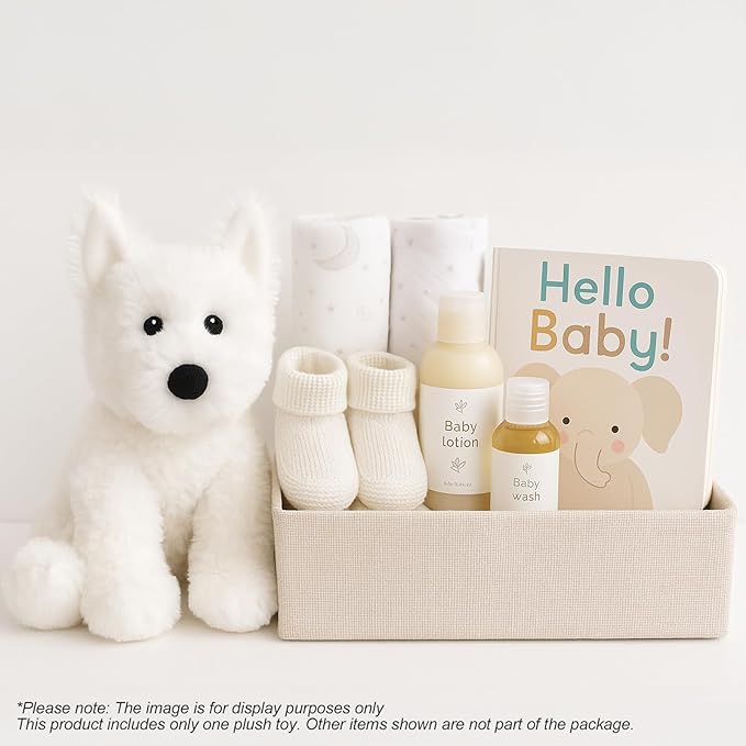 WEIGEDU West Highland White Terrier Dog White Westie Puppy Stuffed Animals Plush Toys for Kids Girls Boys Baby Birthday Bedtime Gift, 12 inches