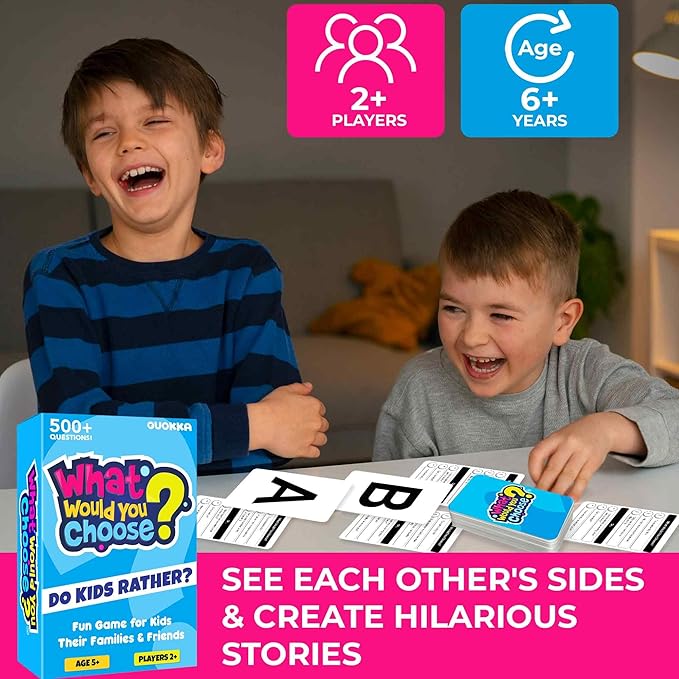 QUOKKA Board Games for Kids 8-12 – Family Games for Kids and Adults – What Would You Choose – 500+ Questions – Original Edition – Fun Card Game for Family Night