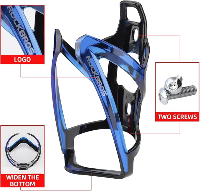 ROCKBROS Bike Water Bottle Holder Ultra-Light Bicycle Bottle Cages with Screws Tool, Universal Bike Cup Holder Rack for Road MTB Bikes…