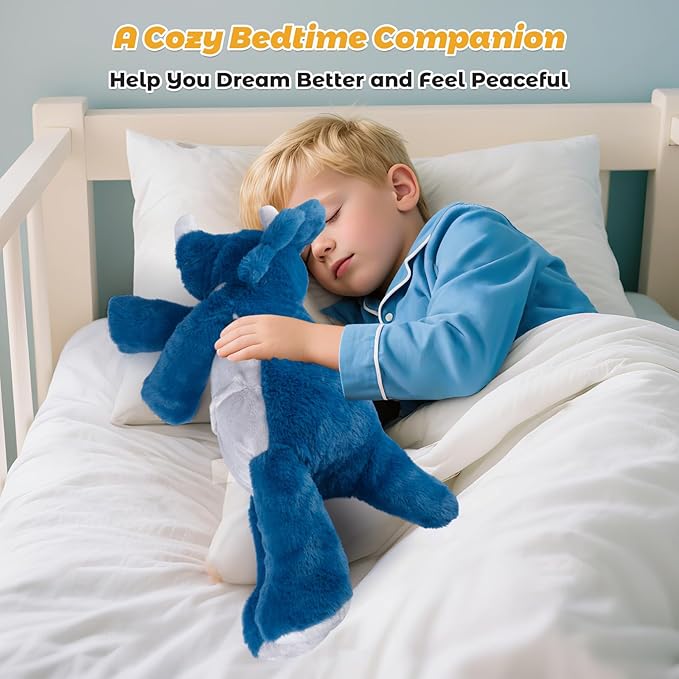 24" & 4.5lbs Triceratops Stuffed Animal, Sitting & Laying Weighted Stuffed Animals, Cuddly & Soft Weighted Triceratops Plush for Adults & Kids, Triceratops Gifts for Christmas & Valentine’s Day