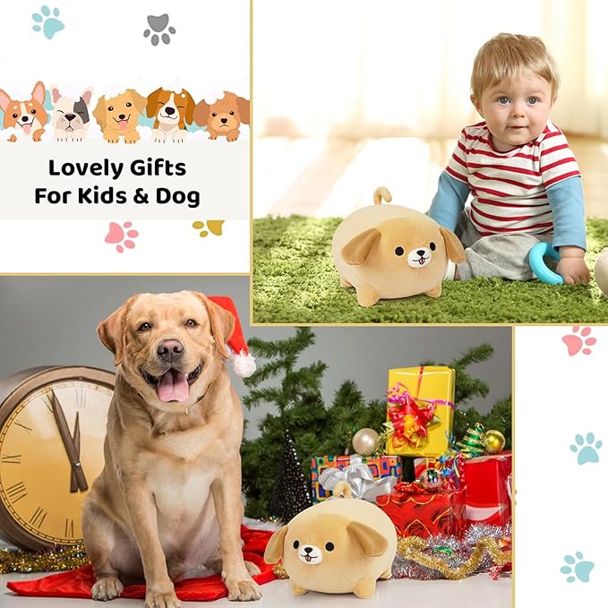 Dog Plush Pillow,8inch Puppy Stuffed Animal Toy,Cute Soft Labradoodle Plushie Hugging Pillow Valentine Christmas Birthday Gifts for Kids Girlfriend Boyfriend