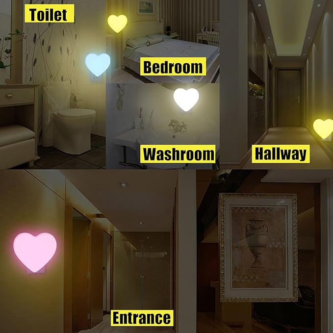 INZU Night Lights Plug into Wall, LED Night Light for Kids, Cute Nightlight with Auto Dusk to Dawn Sensor, LED Nightlight with Soft Warm Light for Bedroom, Nursery, Bathroom, Hallway (Yellow)