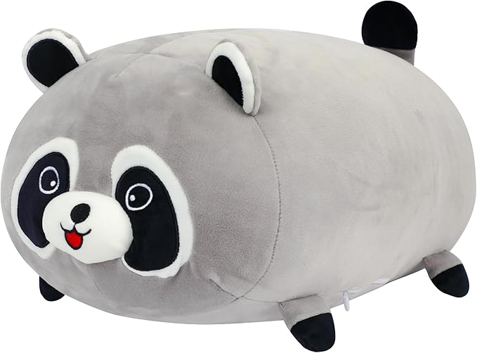 Cuteoy 17.7" Raccoon Stuffed Animal Plush Pillow Soft Comfortable Plushies Large Throw Body Pillow Sleeping Plush Toy for Girls Boys Birthday