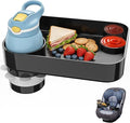 Kids Car Seat Tray, Travel Tray with Cup Holder for Toddler Baby, Kids Car Seat Food Snack Organizer for Road Trip, Stroller Snack Organizer Travel Must Haves Toddler Must Haves (Black, 1 Pack)