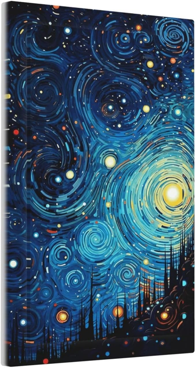 Light Switch Cover Plate Abstract Starry Night Style 1 Gang No Device Blank Wall Plate Decorative Switch Plate Covers Electrical Outlet Cover for Home living Room Decor