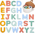 JoyCat Silicone Alphabet Magnetic Letters, 26 Uppercase ABC Fridge Magnets for Kids 3+, Preschool Learning Refrigerator Toy Set, Birthday Gifts for Boys & Girls (Subtle Color)
