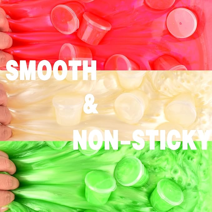 Galaxy Slime 24 Pack – Red, Green & White Slime Party Favors, Non-Sticky, Soft Slime Kit for Classroom Prizes, Christmas Stocking Stuffers, Goodie Bag Stuffers,Easter Basket Stuffers for Kids