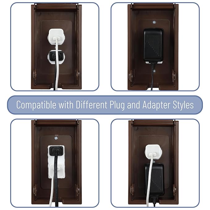 Bates - Baby Safety Outlet Cover Box, Brown, Outlet Covers Baby Proofing, Plug Covers for Electrical Outlets