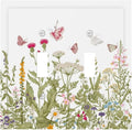 Colorful Butterfly Floral Plants Flower Vine Decorative Switch Plates 2 Gang Double Toggle Outlet Light Switch Cover Wall Plate Electrical Faceplate for Bed Room Living Room Decor