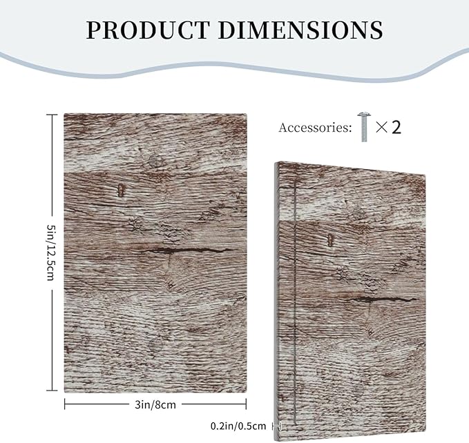 Light Switch Cover Plate Rustic Dark Grey Wood Plank Vintage Texture 1 Gang Blank No Device Decorative Outlet Covers Electrical Wall Plate Switchplate for Farmhouse Home Decor