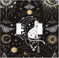White Cat Tarot Moon Phases Moth Celestial Gothic Decorative Switch Plates 2 Gang Double Toggle Outlet Light Switch Cover Wall Plate Electrical Faceplate for Kids Room Bedroom Decor