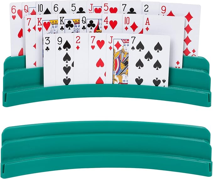 Three-Layer Design Playing Cards Holders，Playing Card Holder for Kids Adults Hands Free Card Holder for Family Card Game Nights Poker Parties