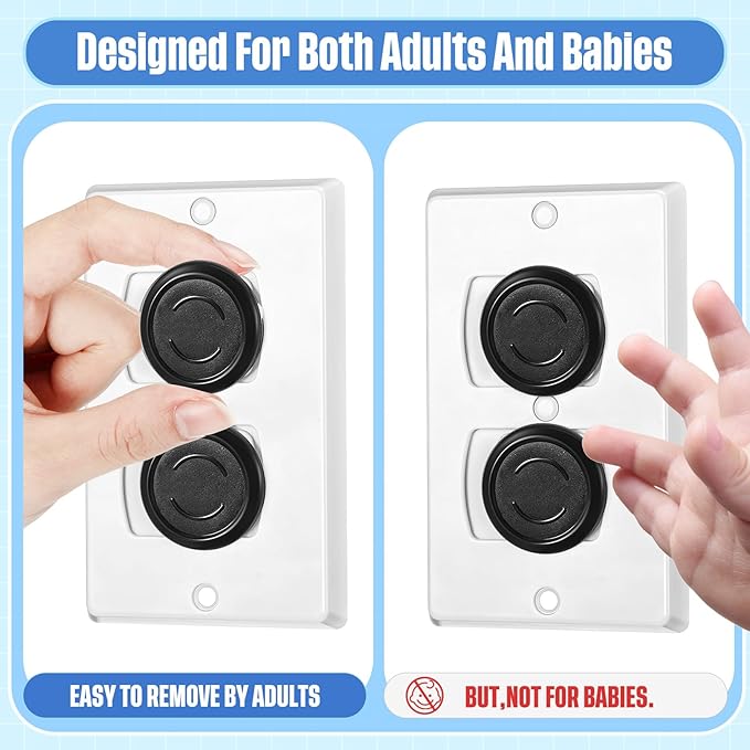 Thyle 200 Pcs Baby Proofing Outlet Covers Bulk Improved Grip Socket Guards for Child Safety Standard Universal Electrical Plug Protectors for Home Office Daycare (Black)
