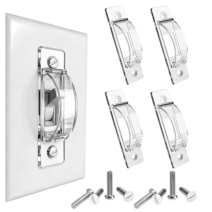 Light Switch Guard, 4 Pack Clear Light Switch Lock, Light Switch Cover Guard, Child Proof Light Switch Cover, Prevent Children and Adults from Accidentally Turning Your Lights on or Off