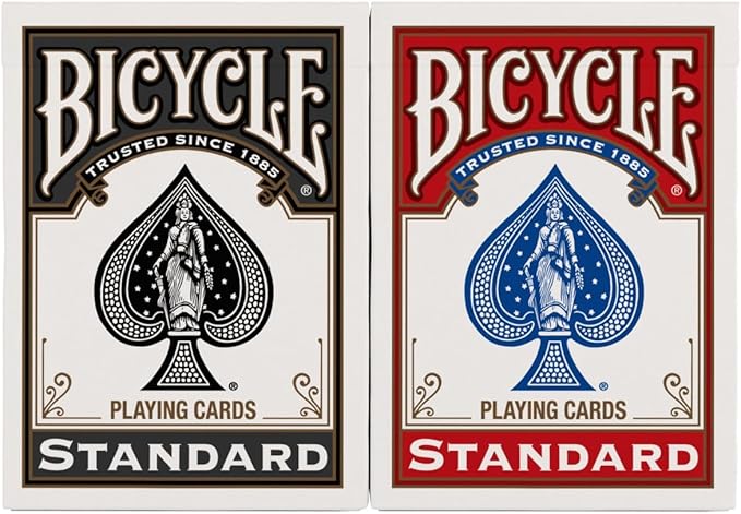 Bicycle Playing Cards 4 Pack, Standard Index Poker Size Decks in Red and Black for Poker, Blackjack, Rummy, Family Game Nights, and Classic Card Games, All Ages