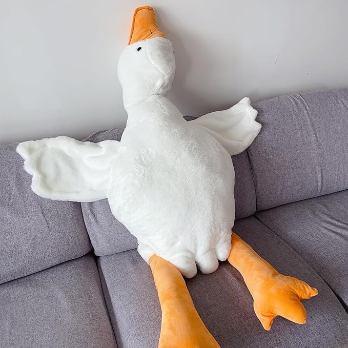 Haengbuk-Goose Stuffed Animal, 62.9in/160cm Giant Sleeping Hugging Pillow, Soft White Swan Plush Toy, for Kids, Friends or Family
