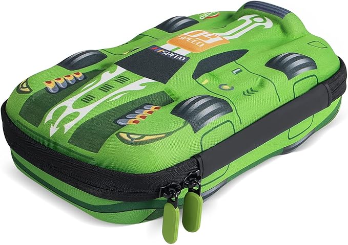 rockpapa Large-Capacity Sports Racing Car Pencil Case, Pencil Box, Storage Box for School Students Boys Teens Kids Girls Green