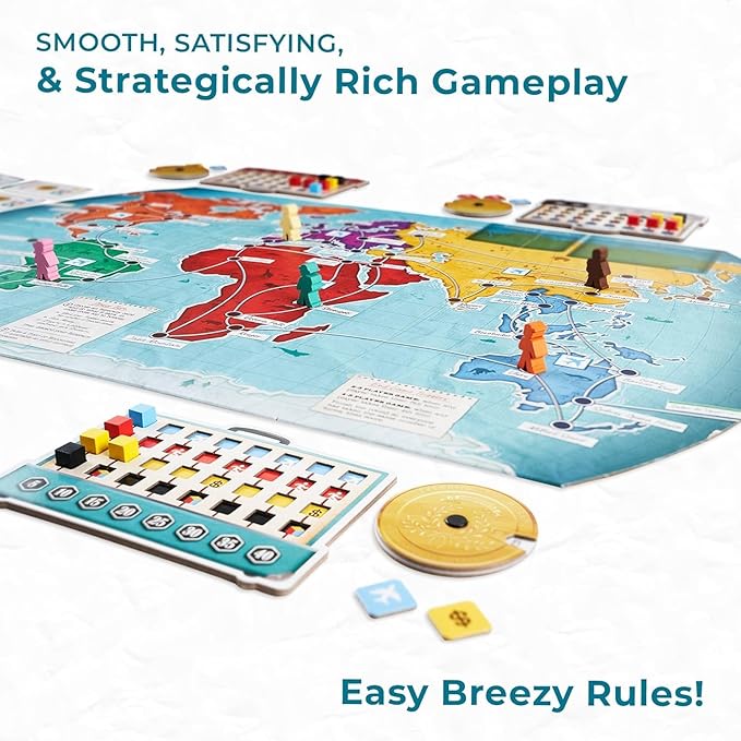 Underdog Games Trekking the World 2nd Edition - Award-Winning Board Games for Kids & Adults Ages 12+ - Easy-to-Learn Strategy Journey for Globetrotters, Perfect for Family Game Night & Educational Fun