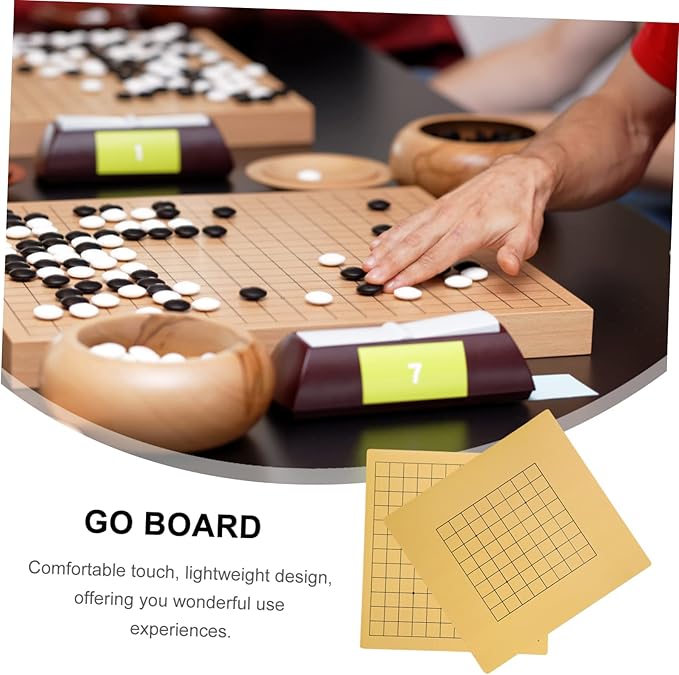 Milisten 2pcs Reversible Go Chess Board for Boy Girl Wooden Educational Chessboard Portable Folding Design for Beginners and Family Fun