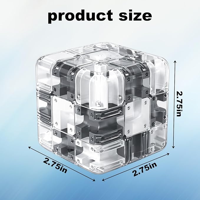 3D Rolling Ball Maze Cube, Large Labyrinth 3D Puzzle Maze Cube, Engaging Brain Teaser for Cognitive Development and Logical Thinking Exercises, Educational Sensory for Classroom and Home Use