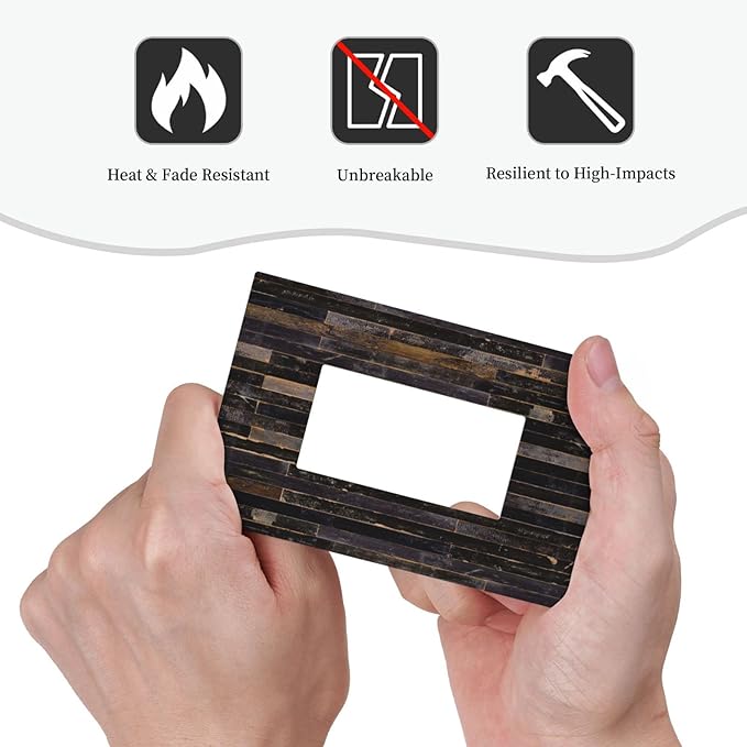 Decorative Switch Plate Covers Black Farmhouse Wood Board 1 Gang Single Decora GFCI Device Light Switch Cover Western Country Lodge 1 Rocker Outlet Wall Plate Faceplate for Bathroom Bedroom